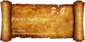 Pardi György névjegykártya