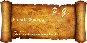 Pardi György névjegykártya